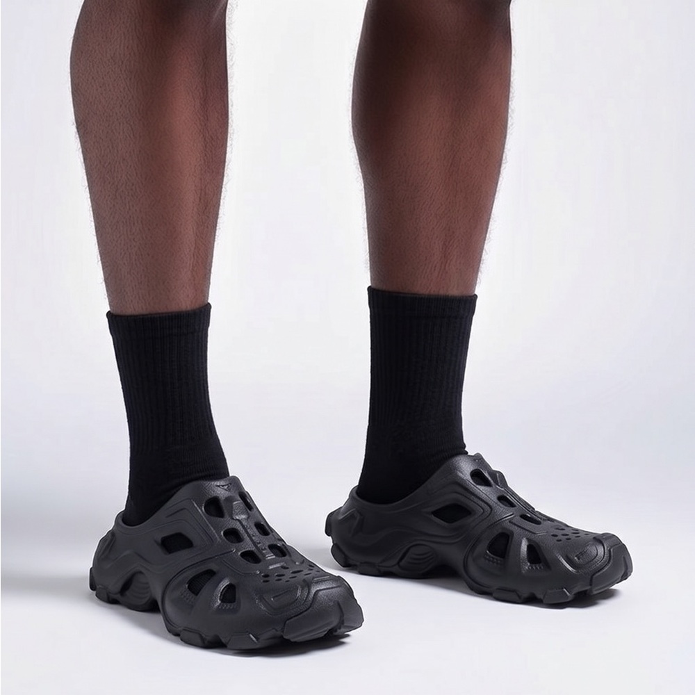 New Authentic Balenciaga Black Comfortable HD rubber mules